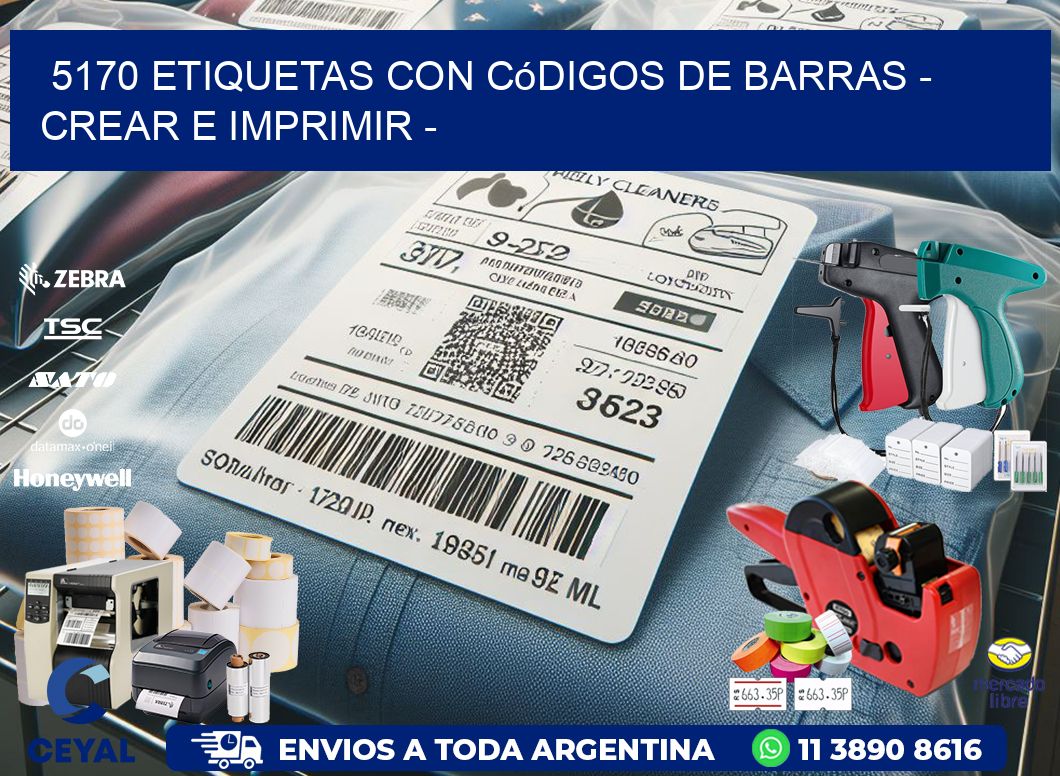 5170 etiquetas con códigos de barras - Crear e imprimir -