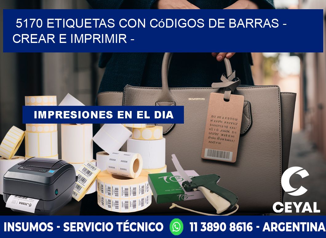 5170 etiquetas con códigos de barras - Crear e imprimir -