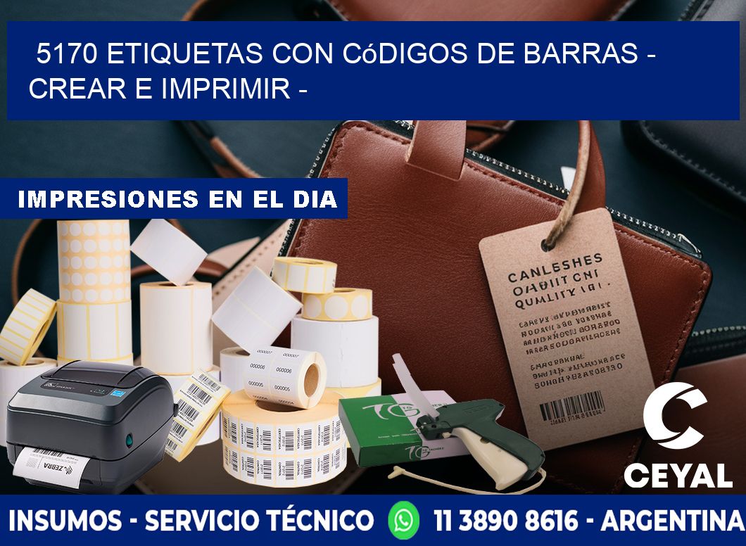 5170 etiquetas con códigos de barras - Crear e imprimir -