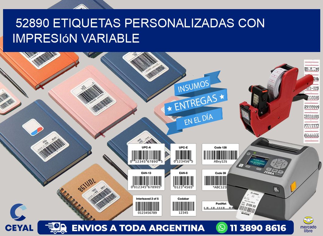 52890 etiquetas personalizadas con impresión variable