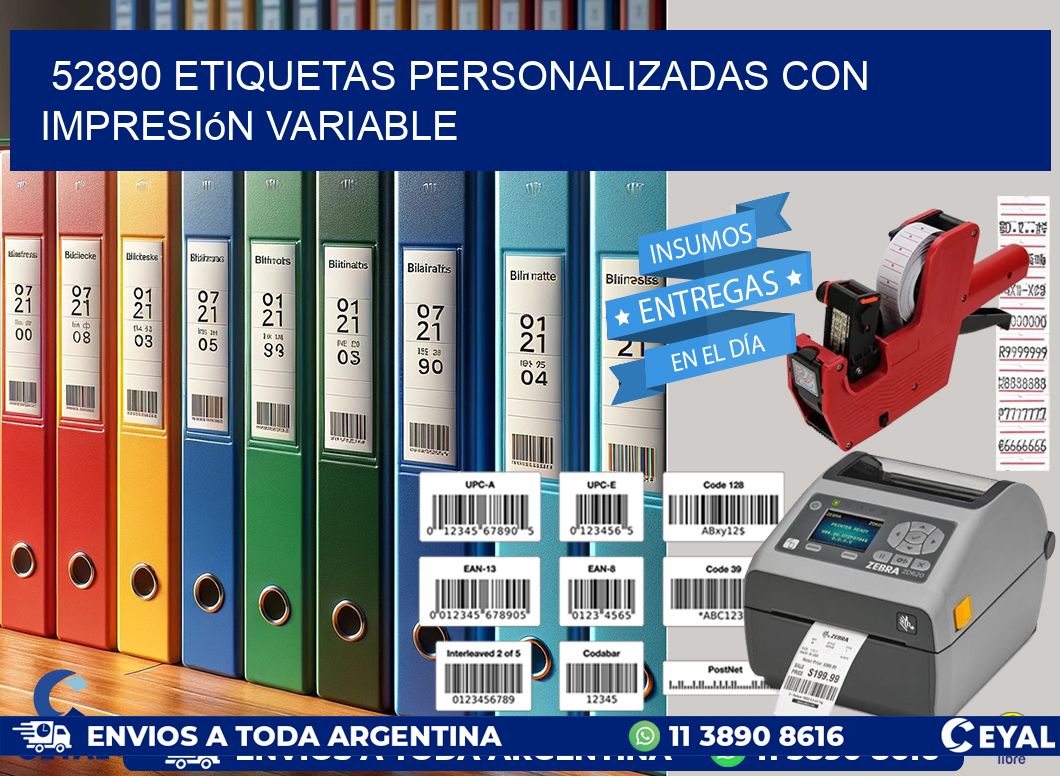 52890 etiquetas personalizadas con impresión variable