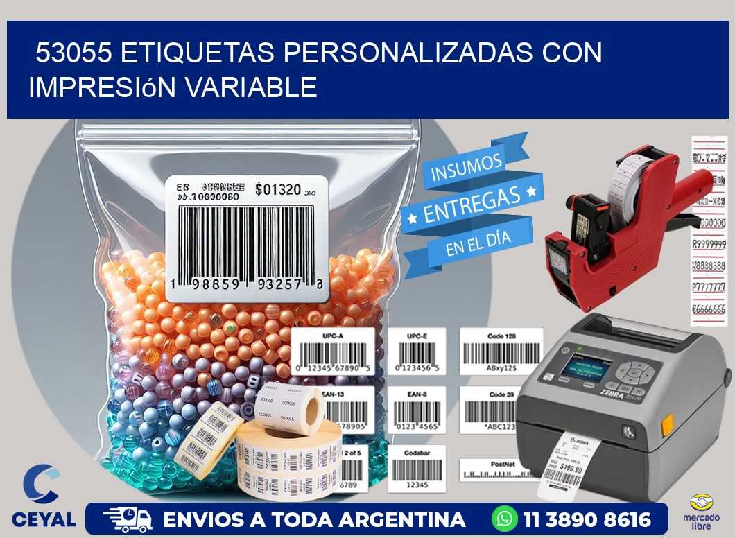 53055 etiquetas personalizadas con impresión variable