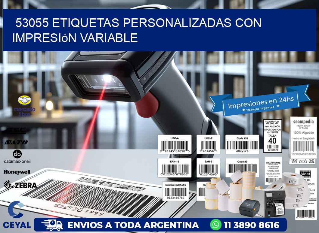 53055 etiquetas personalizadas con impresión variable