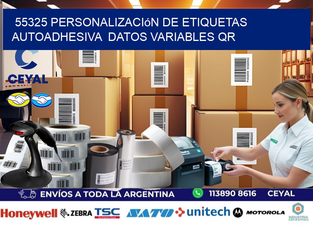 55325 Personalización de etiquetas autoadhesiva  datos variables QR