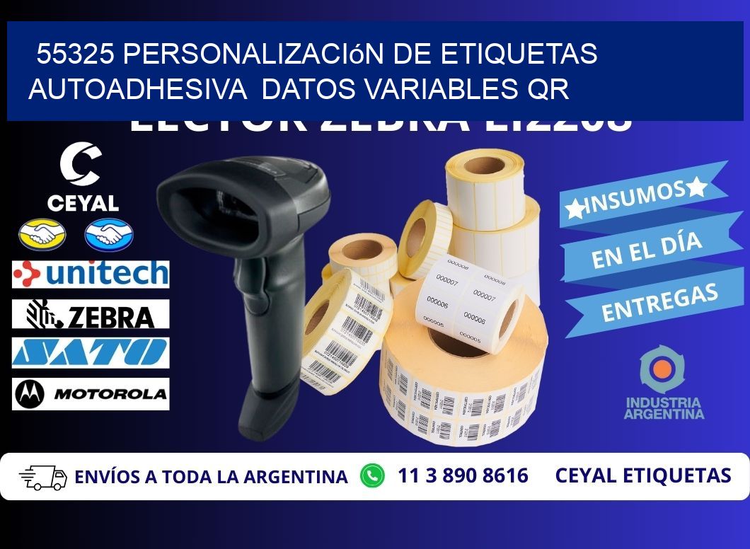 55325 Personalización de etiquetas autoadhesiva  datos variables QR