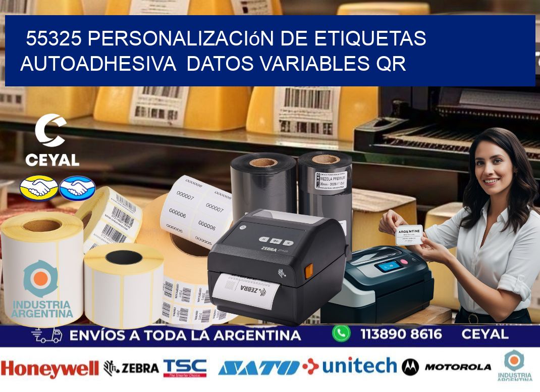 55325 Personalización de etiquetas autoadhesiva  datos variables QR