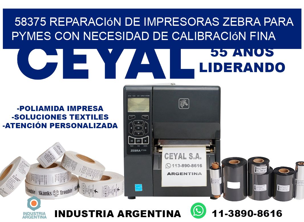 58375 reparación de impresoras zebra para pymes con necesidad de calibración fina