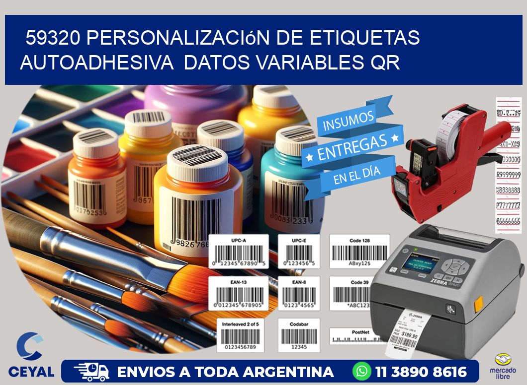 59320 Personalización de etiquetas autoadhesiva  datos variables QR