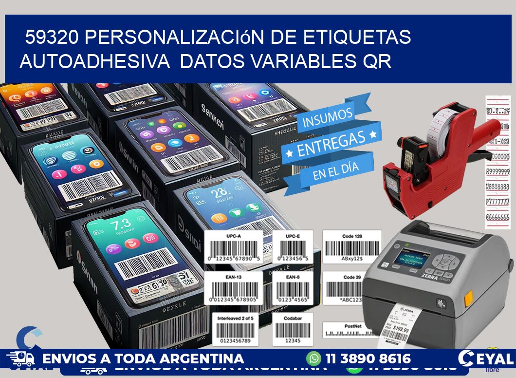 59320 Personalización de etiquetas autoadhesiva  datos variables QR