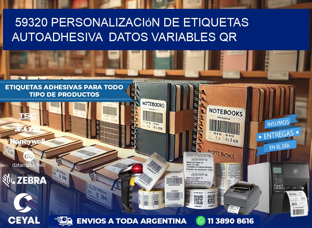 59320 Personalización de etiquetas autoadhesiva  datos variables QR