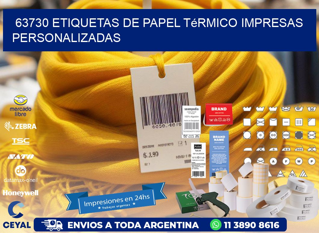 63730 Etiquetas de papel térmico impresas personalizadas