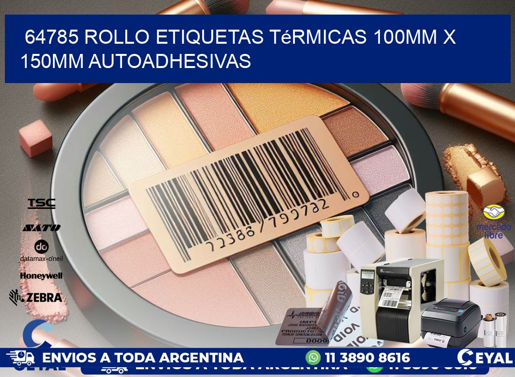 64785 Rollo Etiquetas Térmicas 100mm X 150mm Autoadhesivas