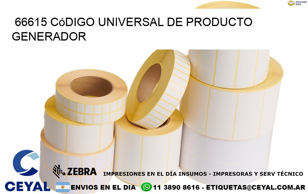 66615 Código universal de producto generador