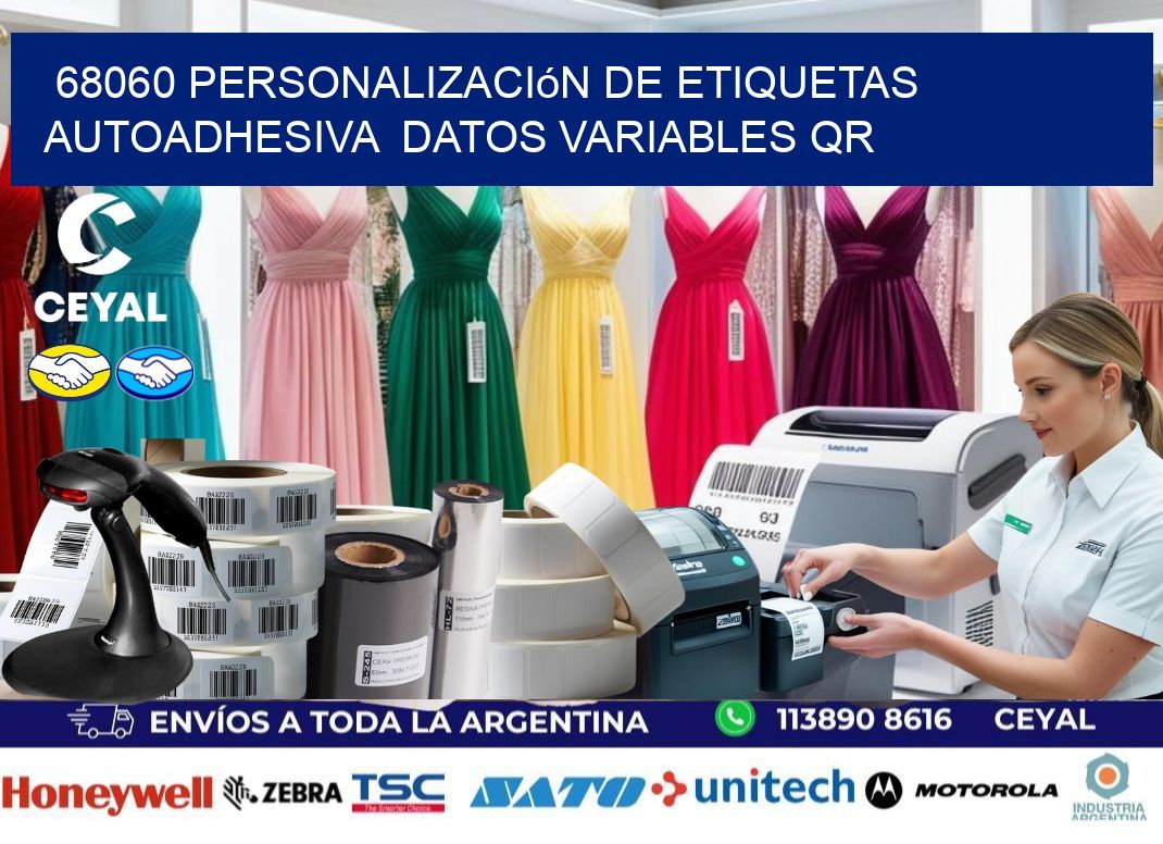 68060 Personalización de etiquetas autoadhesiva  datos variables QR