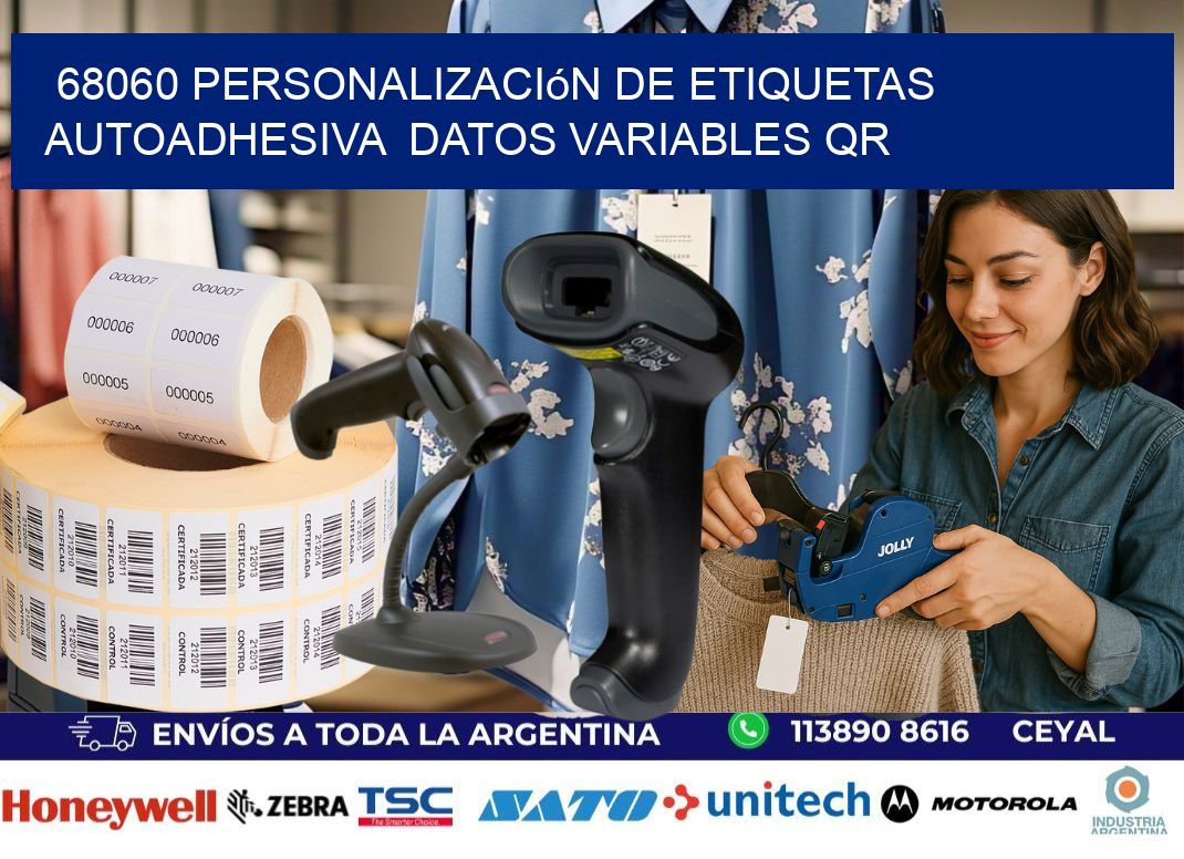 68060 Personalización de etiquetas autoadhesiva  datos variables QR