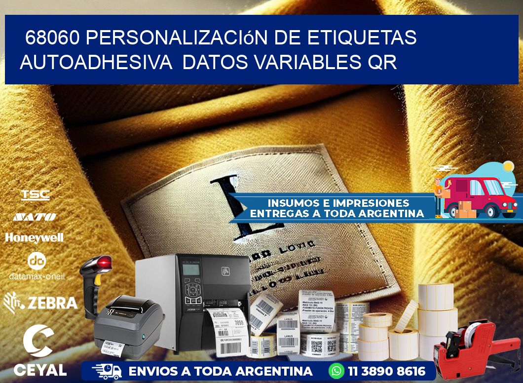 68060 Personalización de etiquetas autoadhesiva  datos variables QR