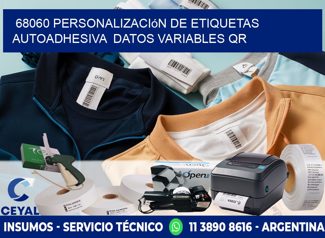 68060 Personalización de etiquetas autoadhesiva  datos variables QR