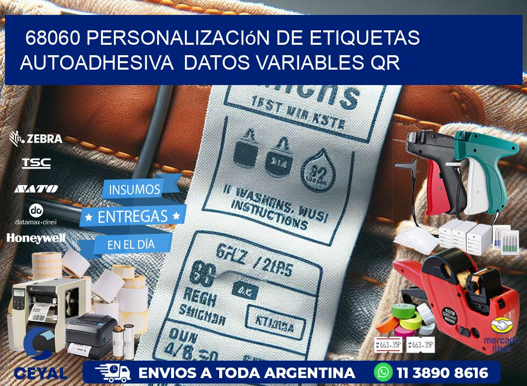 68060 Personalización de etiquetas autoadhesiva  datos variables QR
