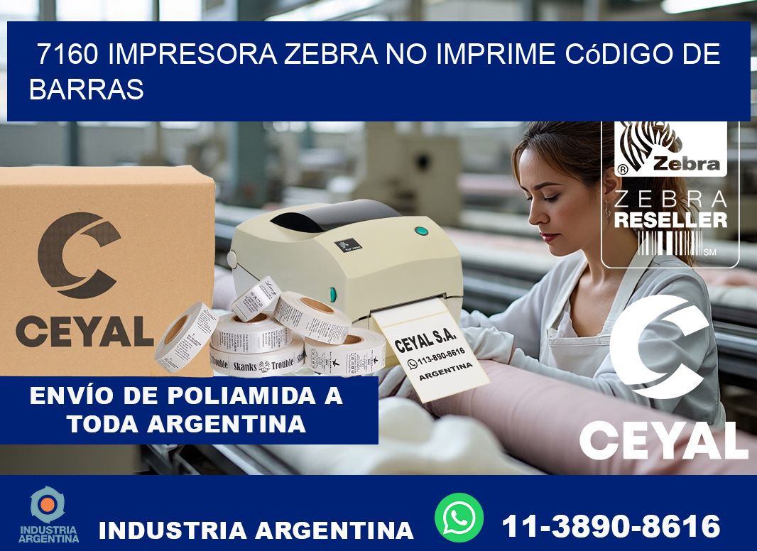 7160 impresora Zebra no imprime código de barras