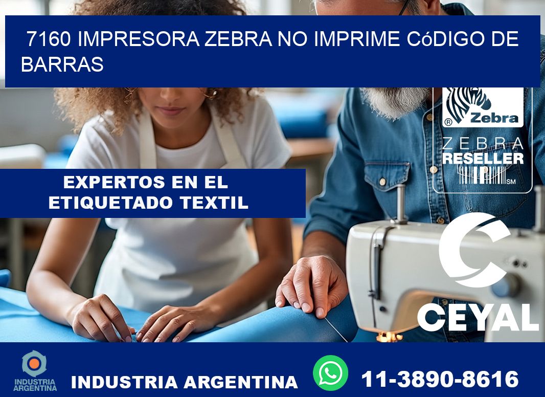 7160 impresora Zebra no imprime código de barras