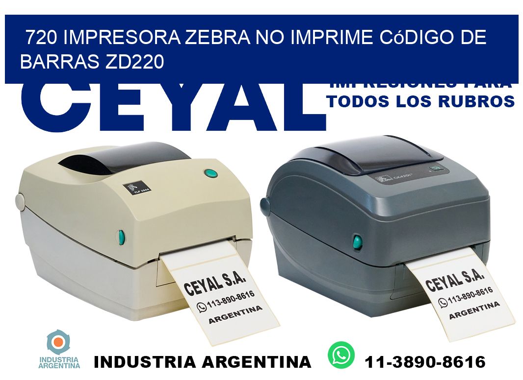 720 impresora Zebra no imprime código de barras ZD220