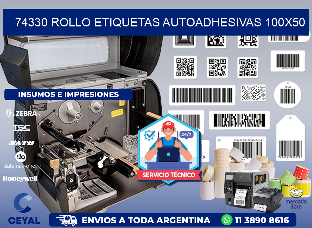 74330 Rollo Etiquetas autoadhesivas 100x50