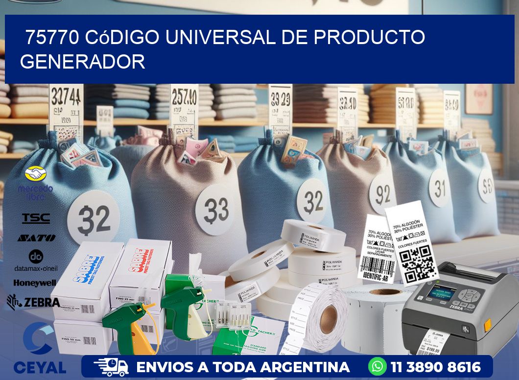 75770 Código universal de producto generador