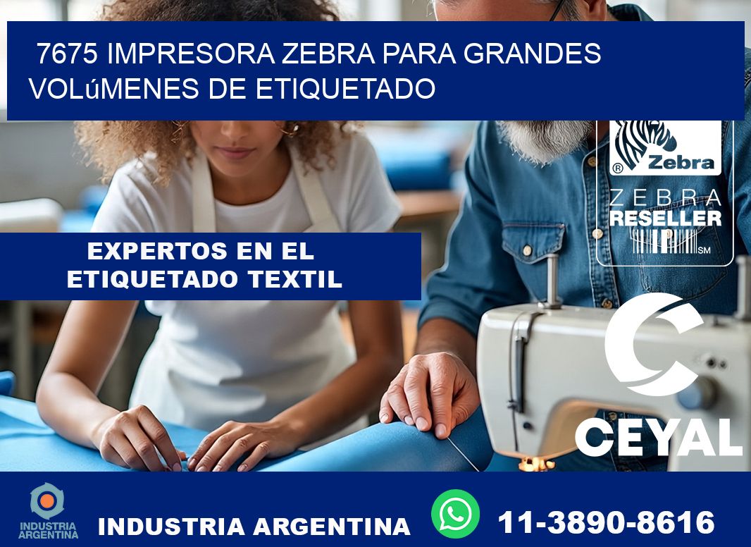 7675 impresora Zebra para grandes volúmenes de etiquetado