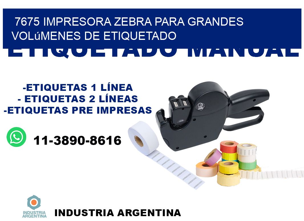 7675 impresora Zebra para grandes volúmenes de etiquetado