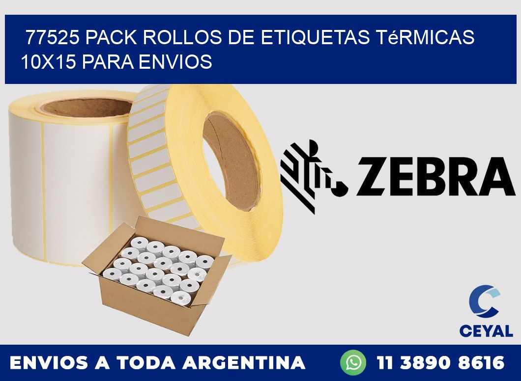 77525 pack rollos de etiquetas térmicas 10x15 para Envios