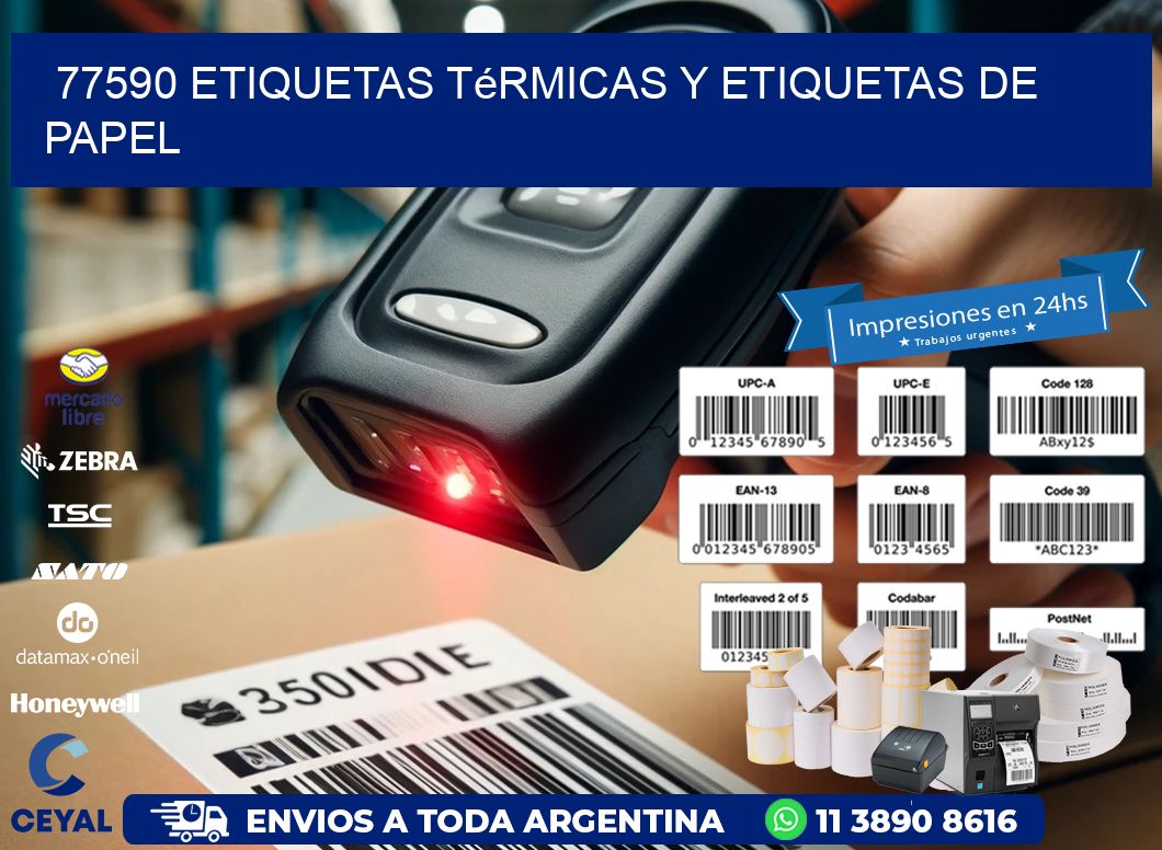 77590 etiquetas térmicas y etiquetas de papel