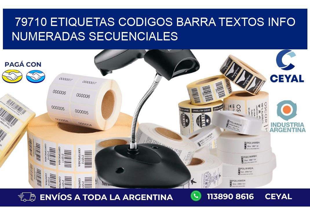 79710 Etiquetas Codigos Barra Textos Info Numeradas Secuenciales
