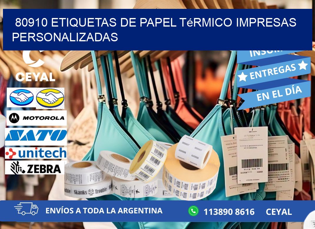 80910 Etiquetas de papel térmico impresas personalizadas
