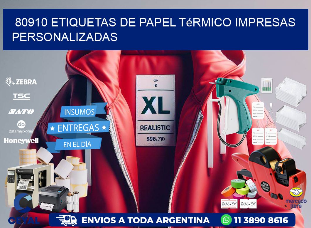 80910 Etiquetas de papel térmico impresas personalizadas