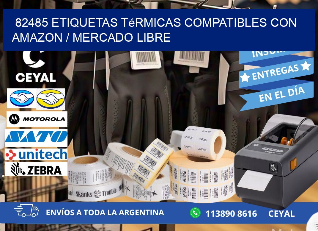 82485 etiquetas térmicas compatibles con Amazon / Mercado Libre