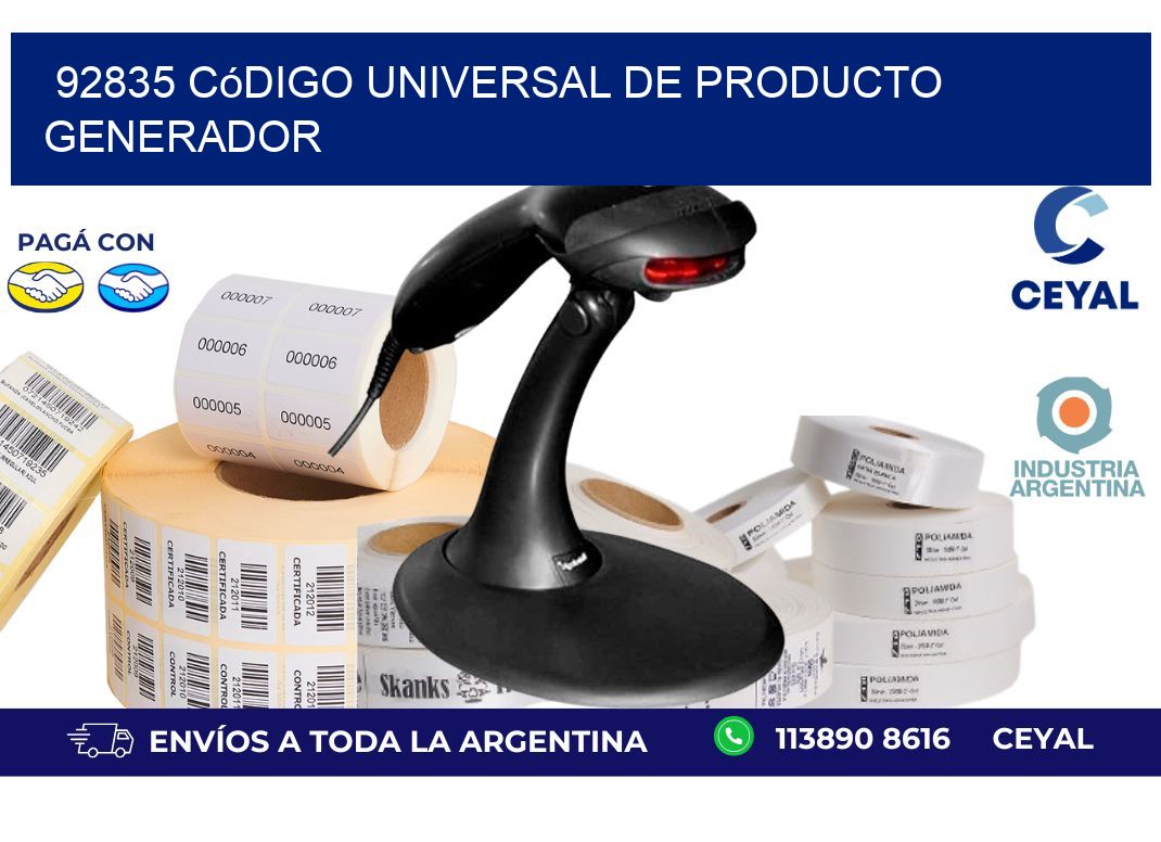 92835 Código universal de producto generador