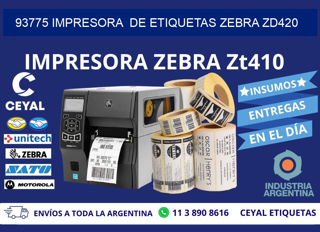 93775 impresora  de etiquetas Zebra ZD420