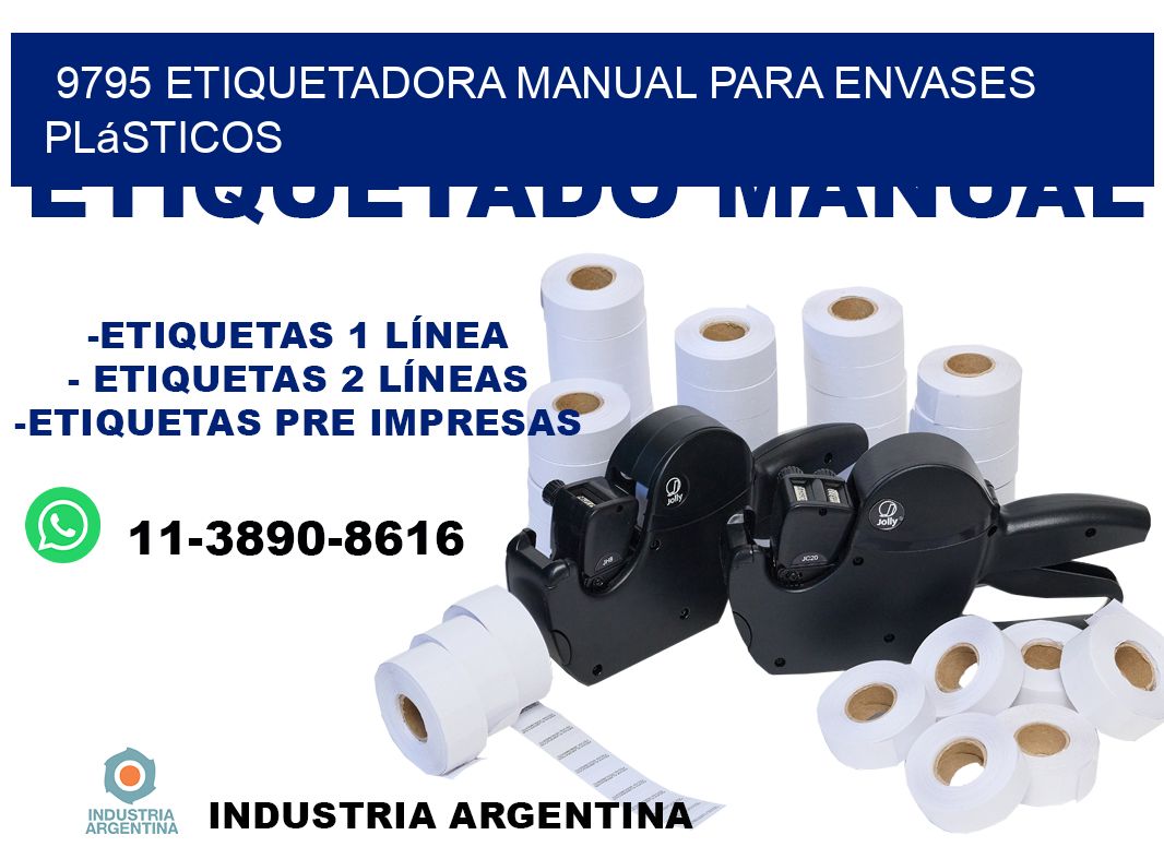 9795 etiquetadora manual para envases plásticos