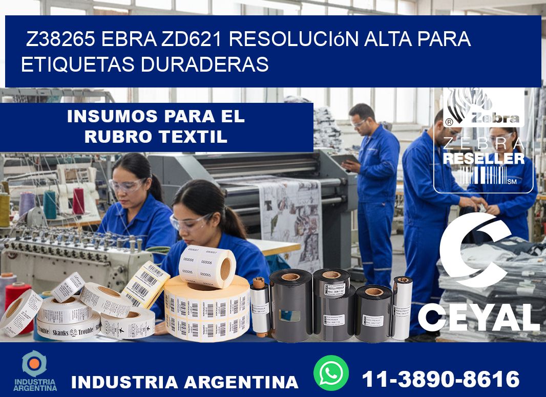 Z38265 ebra ZD621 resolución alta para etiquetas duraderas