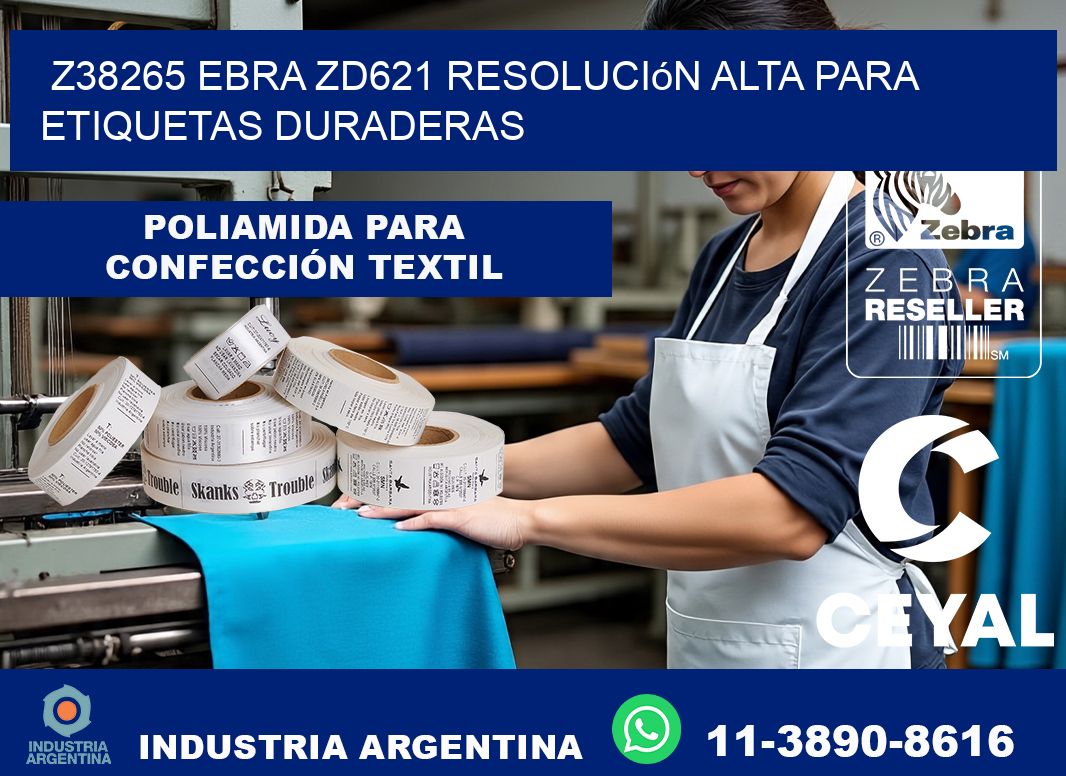 Z38265 ebra ZD621 resolución alta para etiquetas duraderas