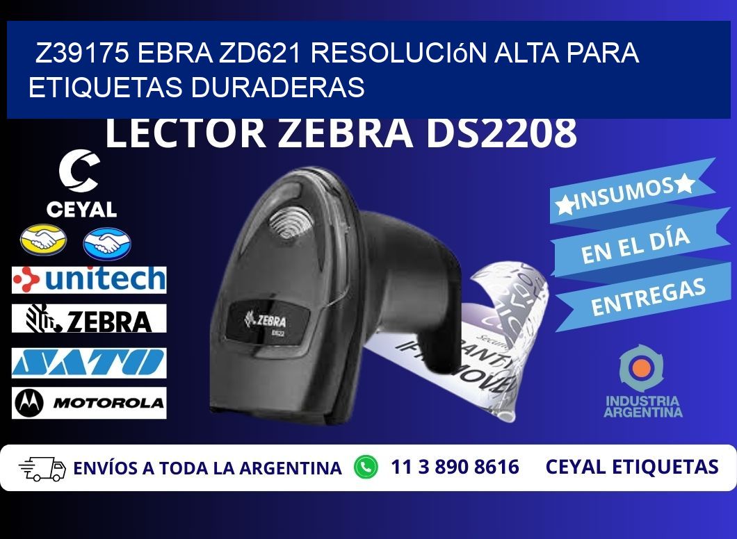 Z39175 ebra ZD621 resolución alta para etiquetas duraderas