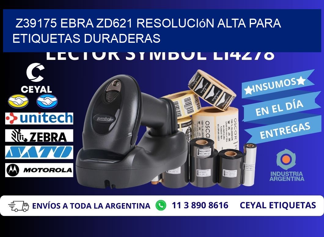 Z39175 ebra ZD621 resolución alta para etiquetas duraderas
