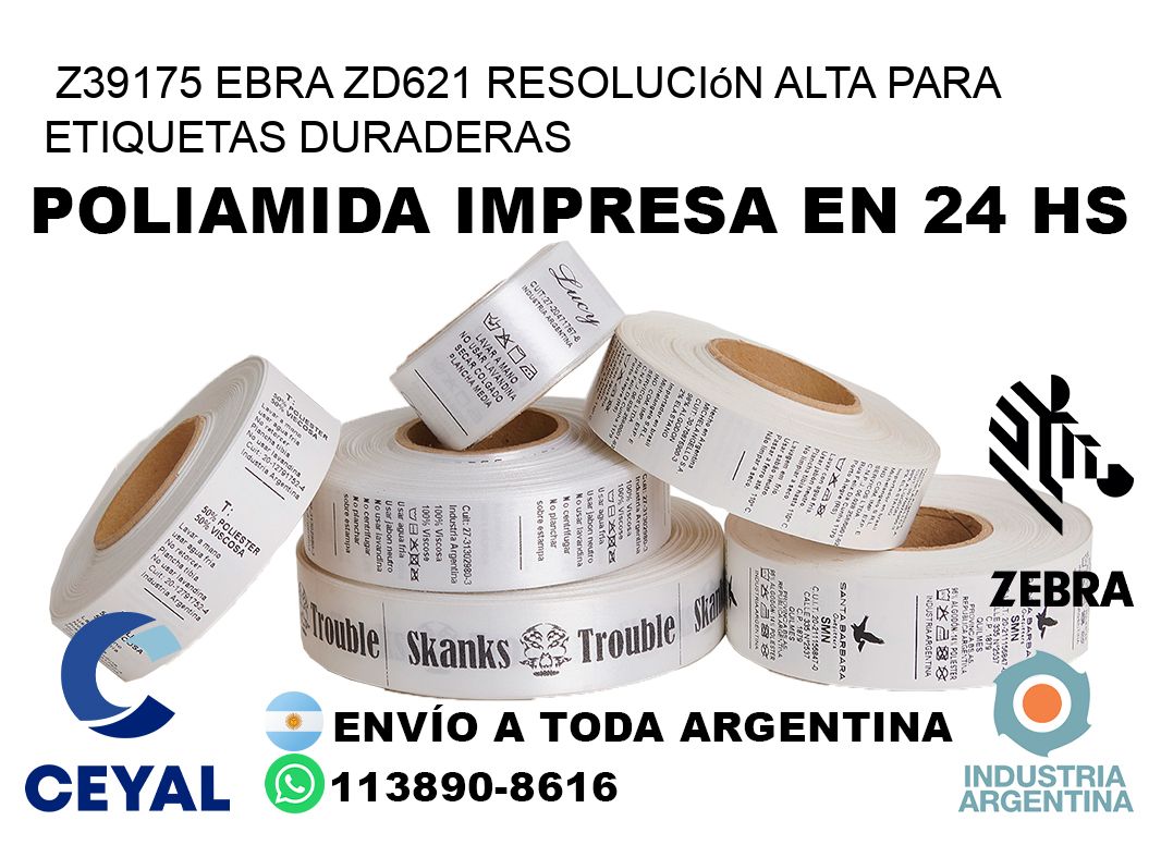 Z39175 ebra ZD621 resolución alta para etiquetas duraderas