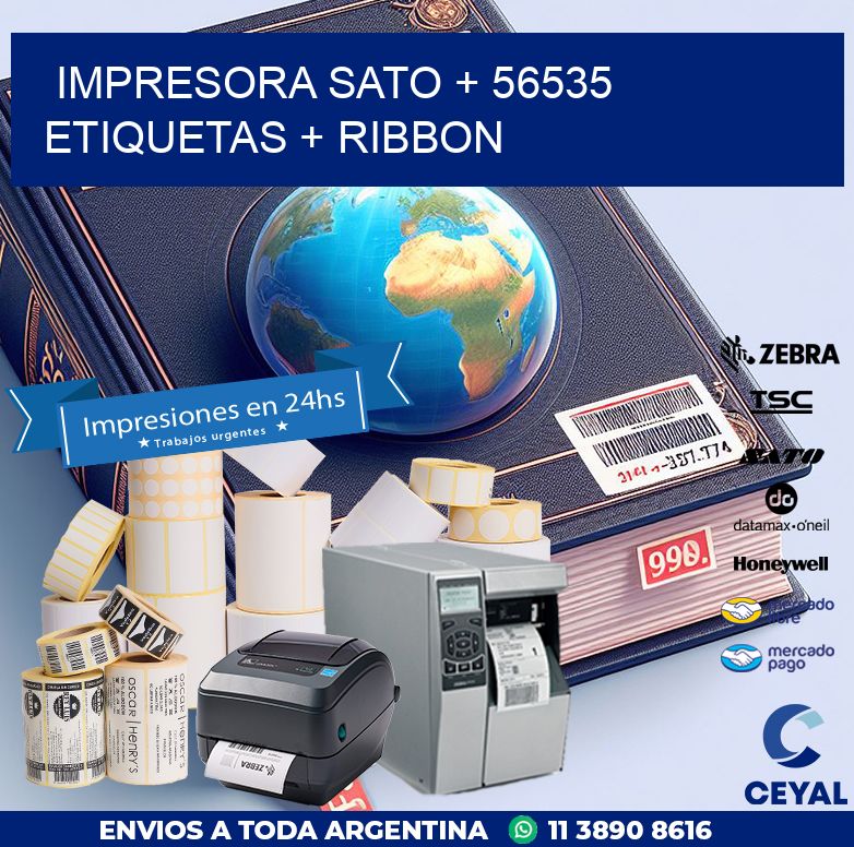 impresora SATO + 56535 etiquetas + ribbon