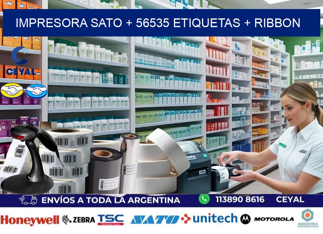 impresora SATO + 56535 etiquetas + ribbon