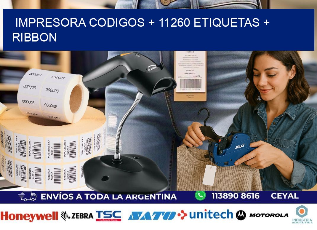 impresora codigos + 11260 etiquetas + ribbon
