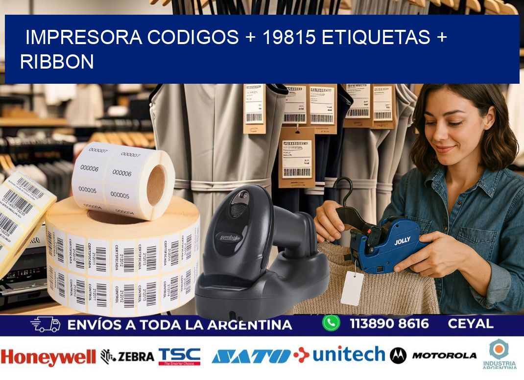 impresora codigos + 19815 etiquetas + ribbon