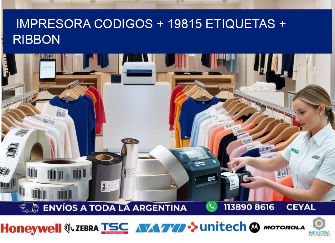 impresora codigos + 19815 etiquetas + ribbon