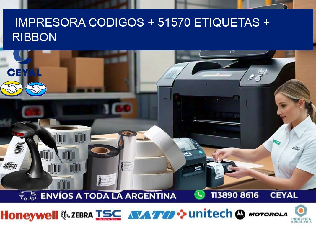 impresora codigos + 51570 etiquetas + ribbon