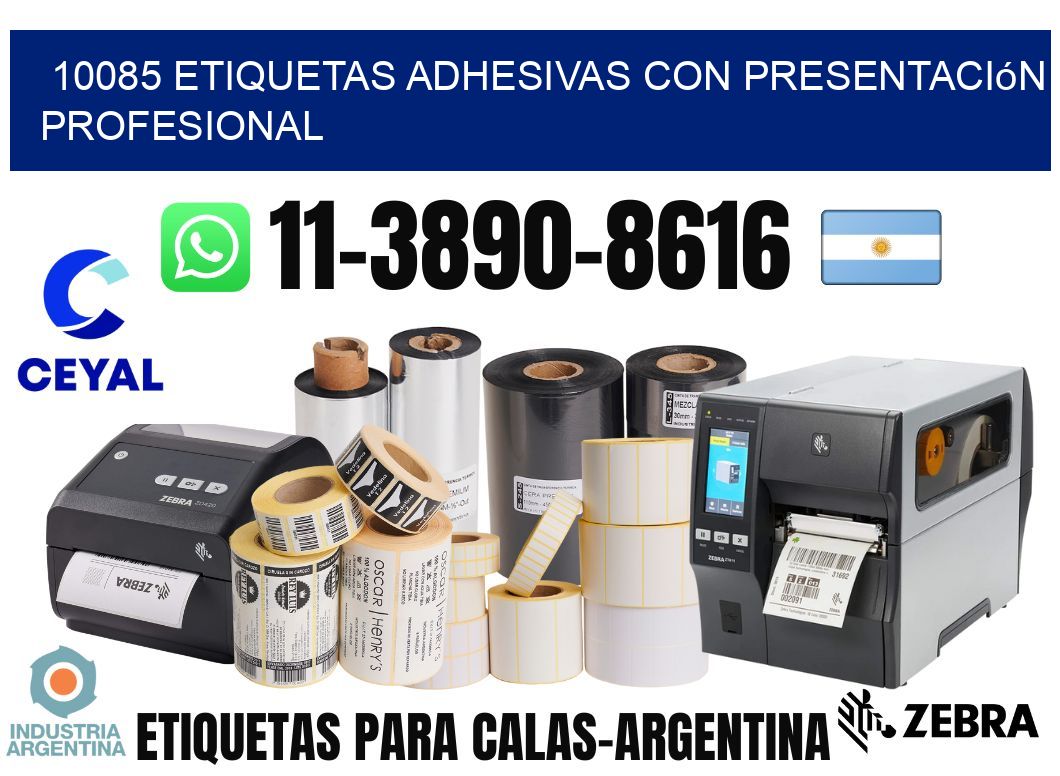 10085 Etiquetas adhesivas con presentación profesional